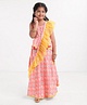 Saka Designs Singlet Peplum Choli & Lehenga With Dupatta Floral Print - Peach
