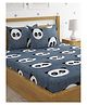 HOSTA HOMES 280 GSM Glaced Cotton Double Size Bedsheet With 2 Pillow Covers Panda Print - Multicolor