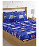 HOSTA HOMES 280 GSM Glaced Cotton Double Size Bedsheet With 2 Pillow Covers Vehicles Print - Multicolor