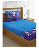 HOSTA HOMES 280 GSM Glaced Cotton Single Bed Sheet With 1 Pillow Cover Stars & Clouds Print - Blue