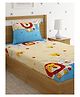 HOSTA HOMES 280 GSM Glaced Cotton Single Bed Sheet With 1 Pillow Cover Stars & Clouds Print - Multicolour