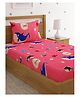 HOSTA HOMES 280 GSM Glaced Cotton Single Bed Sheet With 1 Pillow Cover Stars & Clouds Print - Pink