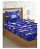 Hosta Homes 280 Gsm Glaced Cotton Cartoon Printed Single Bed Sheet With 1 Pillow Cover - Blue
