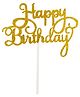 Party Anthem Happy Birthday Paper Cake Topper - Gold