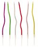 Party Anthem Twisty Curly Multicolor Metallic Tall Cake Candle Pack of 6 - Height 15.2 cm
