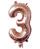 Party Anthem  Number 3 Foil Balloon Rose Gold - Height 40.6 cm