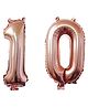 Party Anthem  Number 10 Foil Balloon Rose Gold - Height 40.6 cm Each