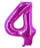 Party Anthem  Number 4 Foil Balloon - Pink
