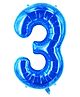 Party Anthem Number 3 Foil Balloon -  Blue