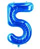 Party Anthem Number 5 Foil Balloon -  Blue