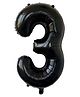 Party Anthem Number 3 Foil Balloon Black - Height 40.6 cm