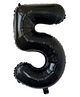 Party Anthem Number 5 Foil Balloon Black - Height 40.6 cm