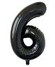 Party Anthem Number 6 Foil Balloon Black - Height 40.6 cm