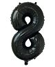Party Anthem Number 8 Foil Balloon Black - Height 40.6 cm