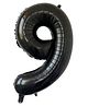 Party Anthem Number 9 Foil Balloon Black - Height 40.6 cm