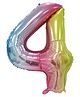 Party Anthem Number 4 Foil Balloon Multicolor - Height  40.6 cm
