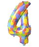 Party Anthem Number 4 Foil Balloon Multicolor - Height 81 cm