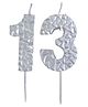 Party Anthem Textured Number 13 Candle - Silver