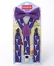 Babyhug Bow and Suspender Set Eiffel Tower Printed - Purple