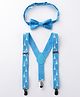 Babyhug Bow and Suspender Set Eiffel Tower Printed - Blue