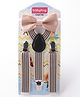 Babyhug Bow and Suspender Set Rainbow Stripes - Beige