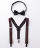 Babyhug Bow and Suspender Set Rainbow Stripes - Red Black
