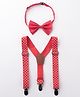 Babyhug Bow and Suspender Set Polka Dots Printed - Red