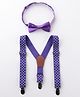 Babyhug Bow and Suspender Set Polka Dots Printed - Purple