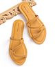 Earthy Touch Premium Ethnic Wear  Chappal Braided Design - Yellow