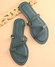 Earthy Touch Premium Ethnic Wear  Chappal Braided Design - Green