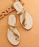Earthy Touch Premium Ethnic Wear  Chappal Sequined Detailing - Gold