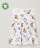 The Boo Boo Club 100% Organic Cotton Muslin Sleeveless Elephant Print Dress - White