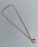 Little Blossom Heart Locket Chain Necklace - Red