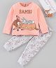 Disney by Babyhug Full Sleeves Night Suit Bambi Print - Pink