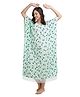 KOI SLEEPWEAR Three Fourth Sleeves Bow Print Kaftan Style Night Gown - Mint Green