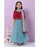 Biba Maroon & Teal Viscose Straight Suit Set