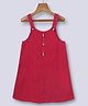 Beebay 100% Cotton Sleeveless Solid Pinafore Dress - Red