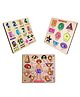 VWorld Kids Pre Nursery Educational Jigsaw 3D Wooden Shape Puzzles Pack of 3 Multicolour - 29 Pieces