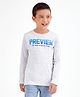 Primo Gino Full Sleeves T-Shirt With Gel HD Chest Print - Ecru Melange