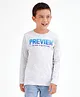 Primo Gino Full Sleeves T-Shirt With Gel HD Chest Print - Ecru Melange