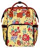 The Clownfish Blossom Multipurpose Diaper Bag Backpack Nappy Bag Cum Handbag with Bottle Organizer & Tissues Dispensing Pocket In Tapestry Fabric- Yellow 