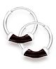 Taraash 925 Sterling Silver Dark Purple Enamel Hoops Earrings Brown silver - 0.93 gm