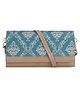 The Clownfish Erika Printed Wallet Purse Sling Bag with Multiple Card Slots & Shoulder Belt - Blue