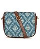 The Clownfish Garnet Series Printed Handicraft Fabric & Tapestry Crossbody Sling Bag for Women Ladies Single Shoulder Bag Shoulder Belt (Blue)