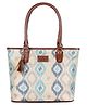 The Clownfish Percy Printed Handicraft Fabric Handbag Pearl with Patola Design - Multicolour