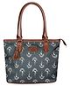 The Clownfish Percy Printed Handicraft Fabric Handbag for Women Office Bag Ladies Shoulder Bag Tote for Women College Girls (Slate Grey)