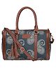 The Clownfish Lorna Printed Handicraft Fabric Handbag - Ash Grey
