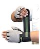 MuscleXP Chroma-Fit Black Workout Gym Gloves, Lightweight & Breathable (Black Green & Grey)