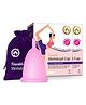 Mom & World Reusable Menstrual Cup For Women 100% Medical Grade Silicone Odor and Rash Free No leakage Medium - Pack of 2