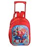 Happile Polyester Blue 3D Trolley Bag Backpack With Wheels For Boys & Girls Red- Height 18 Inches